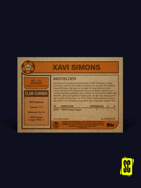 Retro UCC Living Set Carta #516 - Xavi Simons